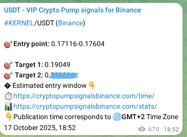 Discover the authenticated KERNEL pump signal on Binance, 18 October 2025, 13:43 Authenticated KERNEL pump signal on Binance, 18 October 2025, 13:43