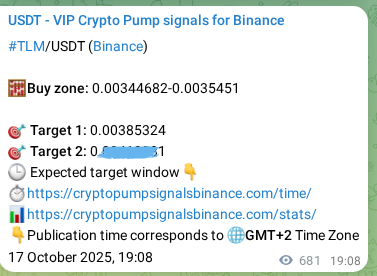 Verify the crypto signal proof for TLM on Binance, 18 October 2025, 14:02 Crypto signal proof: TLM pump on Binance, 18 October 2025, 14:02