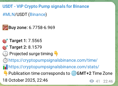 Explore the crypto market signal confirmation for MLN pump on Binance, 18 October 2025, 23:53 Crypto market signal confirmation: MLN pump on Binance, 18 October 2025, 23:53