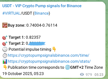 Verification image for VIRTUAL pump signal on Binance at 20 October 2025, 08:31