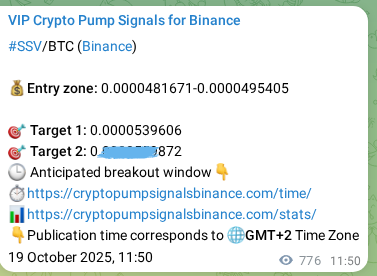 Authenticated proof of SSV's pump signal on Binance at 20 October 2025, 09:23 Authenticated proof of SSV's pump signal on Binance at 20 October 2025, 09:23