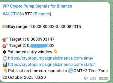 Binance trading signal proof for AUCTION pump, 20 October 2025, 11:55 Binance trading signal proof for AUCTION pump, 20 October 2025, 11:55