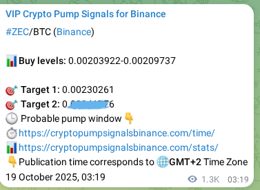 Crypto market signal proof: ZEC pump on Binance, 20 October 2025, 14:03 Crypto market signal proof: ZEC pump on Binance, 20 October 2025, 14:03