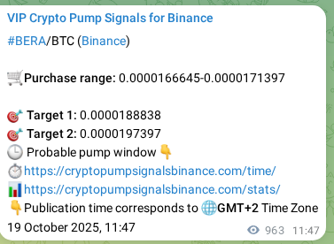 Real-time proof of BERA pump signal on Binance, 20 October 2025, 14:31 Real-time proof of BERA pump signal on Binance, 20 October 2025, 14:31