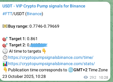 Binance pump signal data for FTT at 23 October 2025, 18:35 Binance pump signal data for FTT at 23 October 2025, 18:35