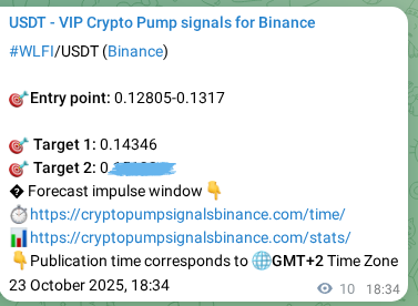 Binance exchange signal proof for WLFI, 23 October 2025, 18:48 Binance exchange signal proof for WLFI, 23 October 2025, 18:48