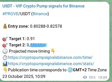 Binance trading signal proof for PROVE pump, 24 October 2025, 02:41 Binance trading signal proof for PROVE pump, 24 October 2025, 02:41