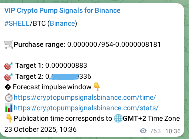 SHELL pump signal verification from Binance, timestamp: 24 October 2025, 07:47