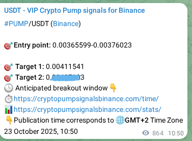 Check the Binance signal verification for PUMP pump, 24 October 2025, 10:50 Binance signal verification for PUMP pump, 24 October 2025, 10:50