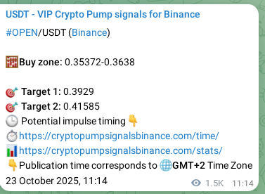 Binance exchange signal proof for OPEN, 25 October 2025, 05:27 Binance exchange signal proof for OPEN, 25 October 2025, 05:27