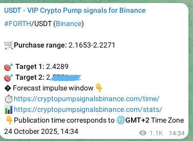 Authenticate statistical results: FORTH pump signal validation on Binance, 25 October 2025, 21:37 Statistical confirmation: FORTH pump signal validation on Binance, 25 October 2025, 21:37