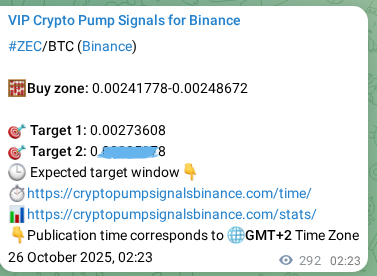 Authenticated proof of ZEC's pump signal on Binance at 26 October 2025, 10:29 Authenticated proof of ZEC's pump signal on Binance at 26 October 2025, 10:29