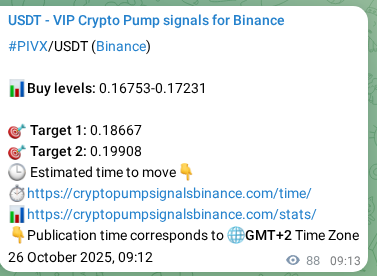 Binance exchange signal proof for PIVX, 26 October 2025, 11:38 Binance exchange signal proof for PIVX, 26 October 2025, 11:38