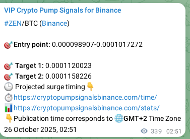 Trading signal proof: ZEN pump from Binance, 26 October 2025, 12:16 Trading signal proof: ZEN pump from Binance, 26 October 2025, 12:16