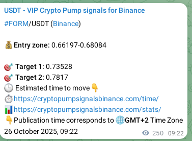 Explore the crypto trading signal verification for FORM pump on Binance, 26 October 2025, 16:18 Crypto trading signal verification: FORM pump on Binance, 26 October 2025, 16:18