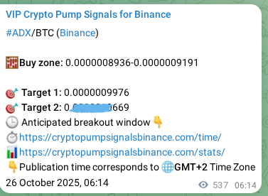 Learn about the ADX pump signal confirmation from Binance, 26 October 2025, 21:09 ADX pump signal confirmation from Binance, timestamp: 26 October 2025, 21:09
