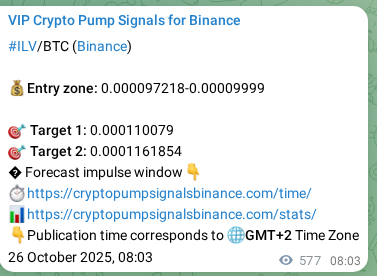 View the signal proof for ILV pump on Binance at 27 October 2025, 00:04 Signal proof for ILV pump on Binance at 27 October 2025, 00:04