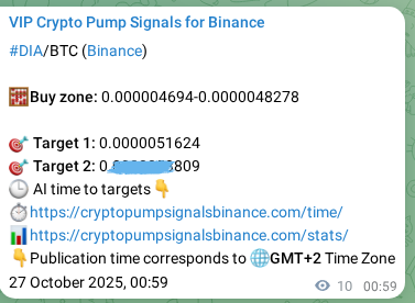 View the proof of DIA pump signal on Binance at 27 October 2025, 01:16 Proof of DIA pump signal on Binance at 27 October 2025, 01:16