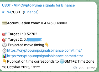 View the signal proof for ENA pump on Binance at 27 October 2025, 09:35 Signal proof for ENA pump on Binance at 27 October 2025, 09:35