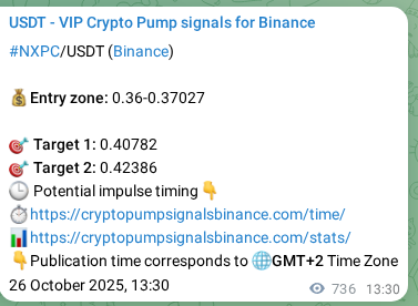 Check the NXPC pump verification image from Binance, 27 October 2025, 09:58 NXPC pump verification image from Binance, 27 October 2025, 09:58