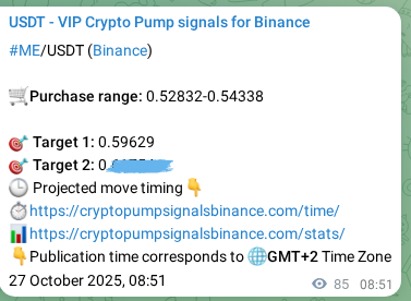See the authenticated proof of ME's pump signal on Binance, 27 October 2025, 11:11 Authenticated proof of ME's pump signal on Binance, 27 October 2025, 11:11