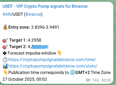 View the signal verification for AR on Binance, 27 October 2025, 20:48 AR signal verification on Binance, 27 October 2025, 20:48
