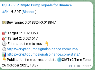 Explore the Binance signal proof for SKL, 27 October 2025, 21:26 Binance signal proof for SKL, 27 October 2025, 21:26