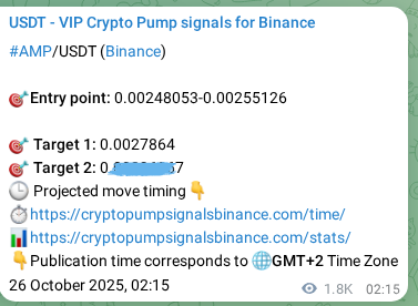 AMP pump signal verification from Binance, timestamp: 28 October 2025, 04:36