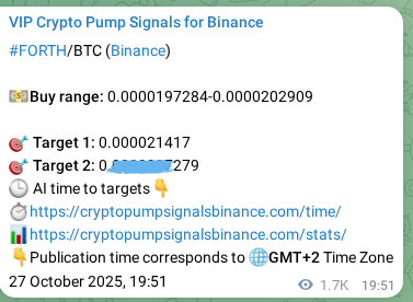 Binance trading signal proof for FORTH pump, 29 October 2025, 18:15 Binance trading signal proof for FORTH pump, 29 October 2025, 18:15