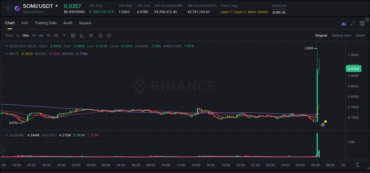 Access Binance pump statistics for SOMI at 01 October 2025, 06:33 Binance pump statistics for SOMI at 01 October 2025, 06:33