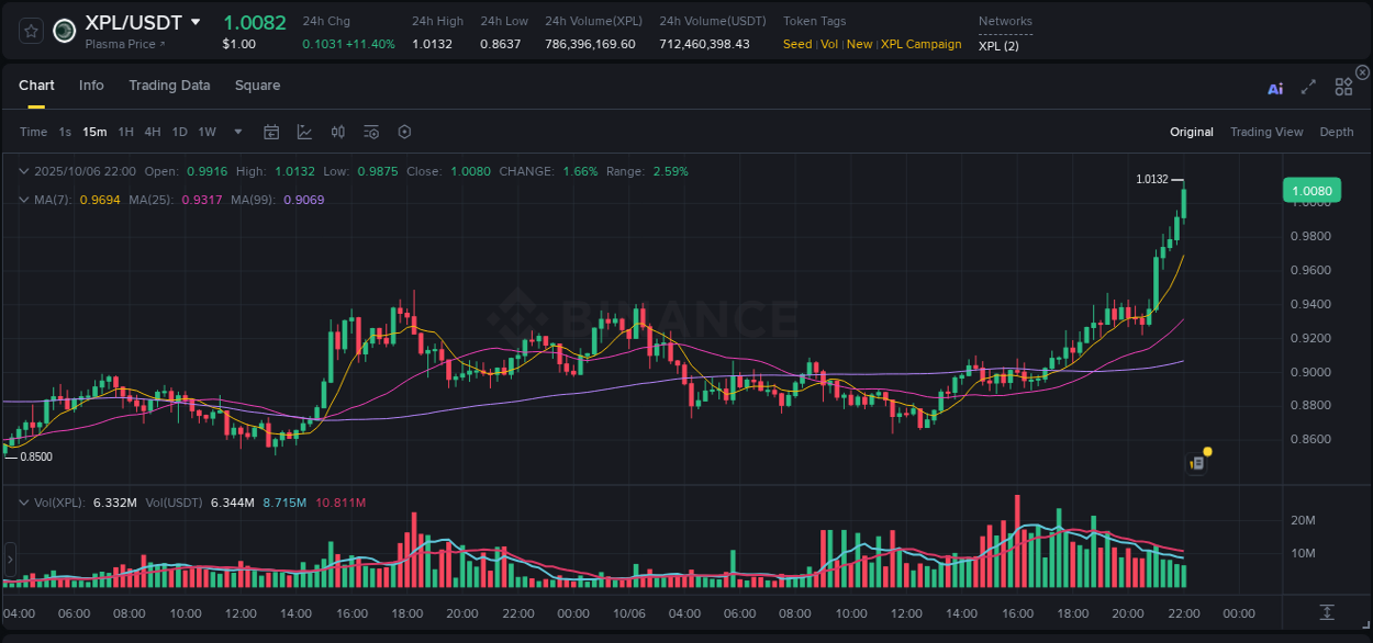Binance trading report for XPL pump, 06 October 2025, 22:09 Binance trading report for XPL pump, 06 October 2025, 22:09