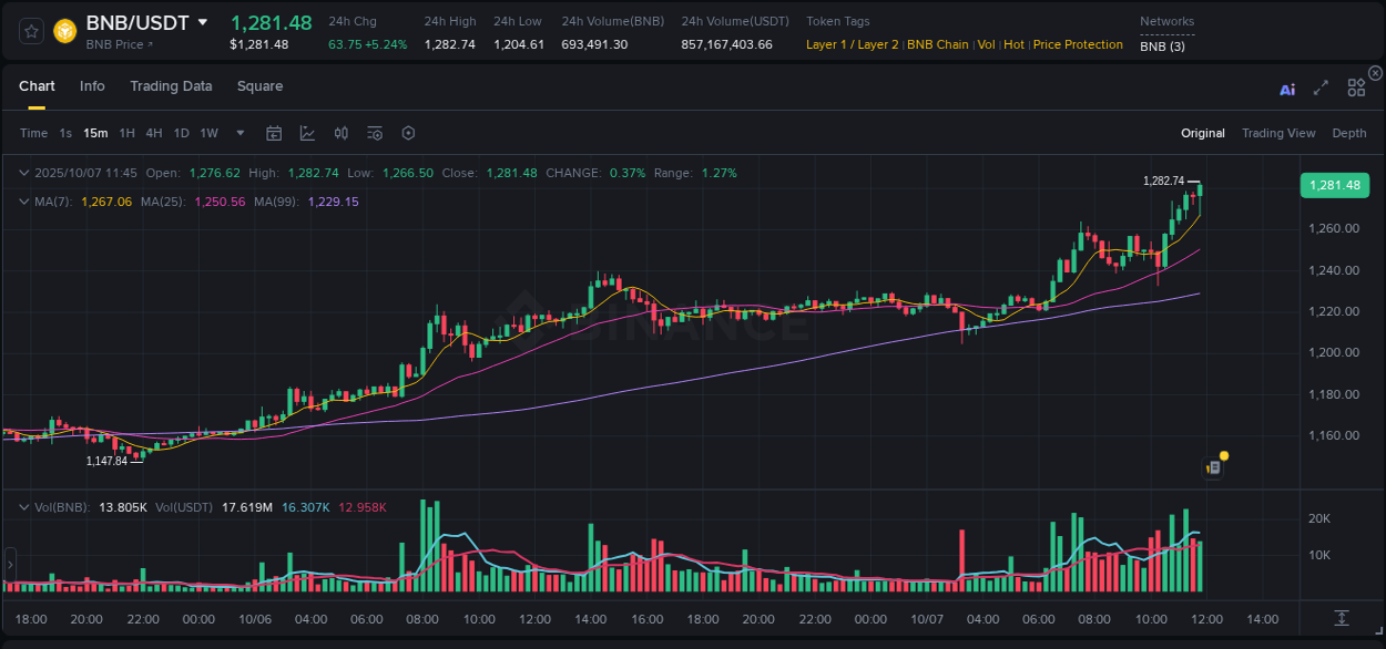 Get trading insights from BNB pump report on Binance, 07 October 2025, 11:58 Trading data insight: BNB pump report from Binance, 07 October 2025, 11:58