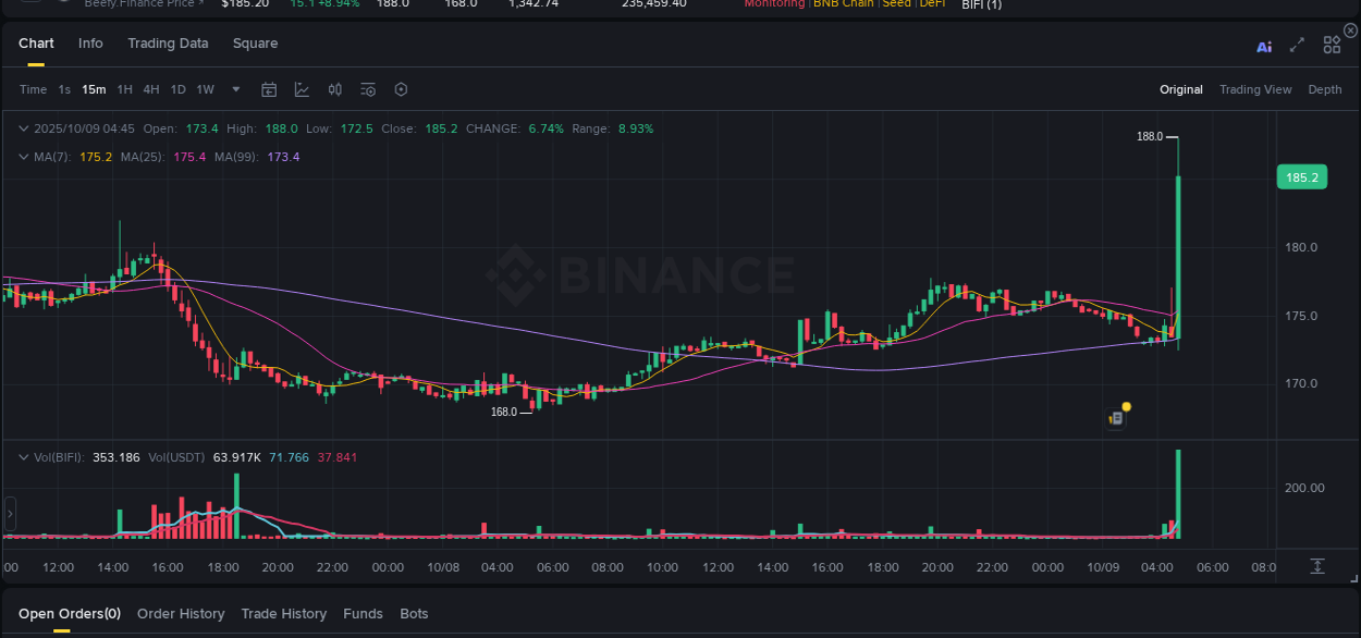 Binance trading report for BIFI pump, 09 October 2025, 04:58 Binance trading report for BIFI pump, 09 October 2025, 04:58