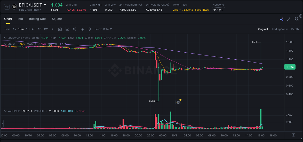 Market analysis: Understand EPIC pump on Binance at 11 October 2025, 16:19 Market analysis: EPIC pump on Binance at 11 October 2025, 16:19