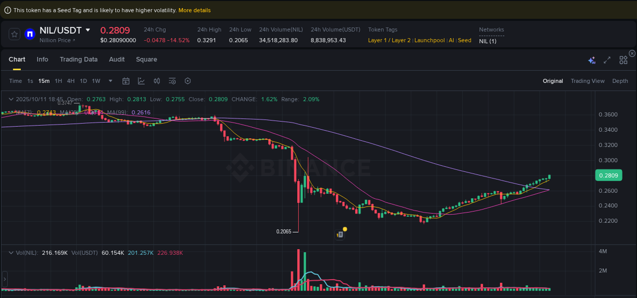Dive into crypto pump data analytics for NIL on Binance, 11 October 2025, 18:53 Crypto pump data analytics for NIL on Binance, 11 October 2025, 18:53