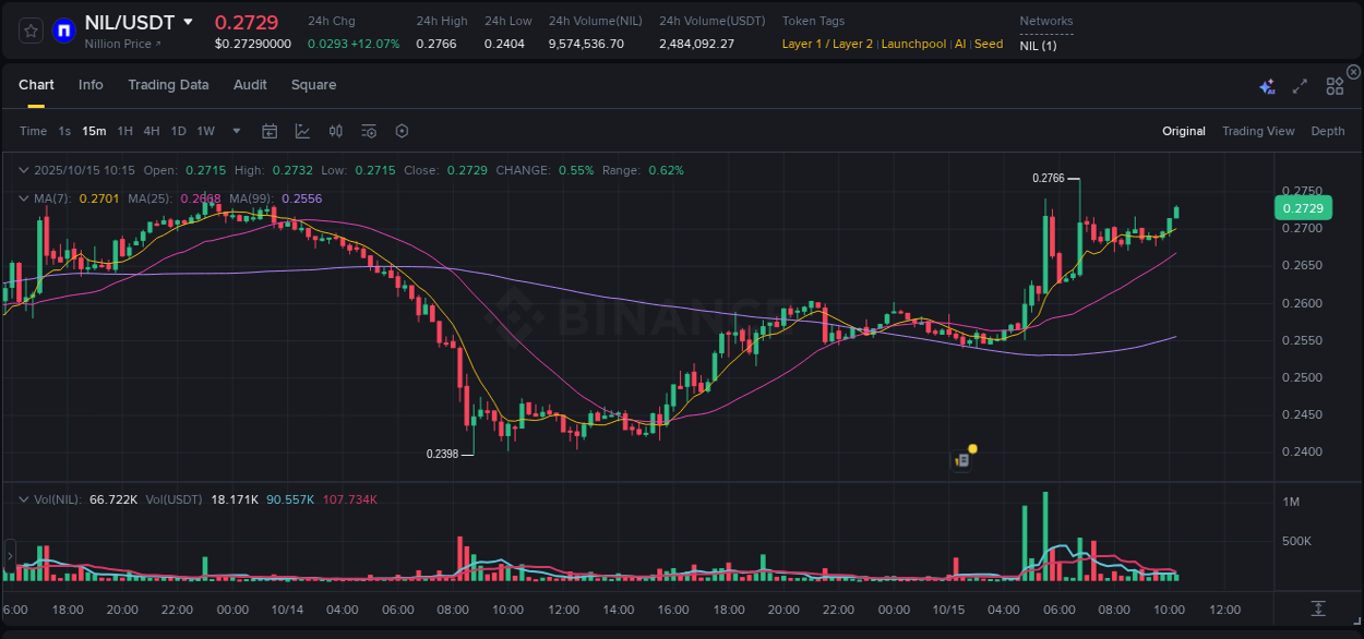 Gain insights into NIL's pump activity on Binance, 15 October 2025, 10:27 Detailed analysis of NIL's price surge on Binance, 15 October 2025, 10:27