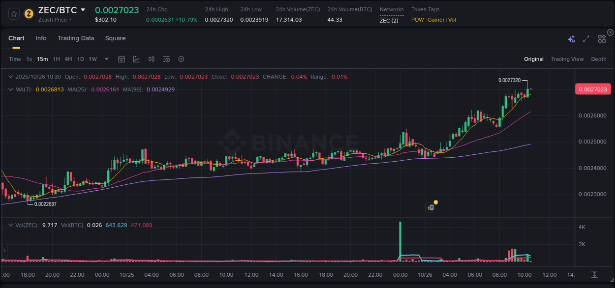 Detailed insights into ZEC's pump on Binance at 26 October 2025, 10:29 Detailed report of ZEC's pump on Binance at 26 October 2025, 10:29