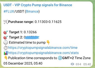 Proof of FLUX pump signal on Binance at 06 December 2025, 00:56