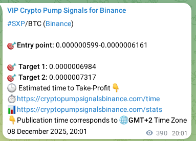 SXP pump signal verification from Binance, timestamp: 09 December 2025, 06:50