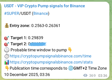 Trading signal proof: SUPER pump from Binance, 10 December 2025, 13:51 Trading signal proof: SUPER pump from Binance, 10 December 2025, 13:51