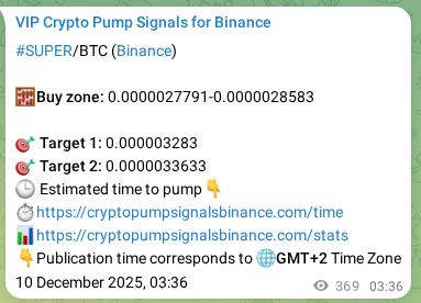 Binance trading signal proof for SUPER pump, 10 December 2025, 13:51 Binance trading signal proof for SUPER pump, 10 December 2025, 13:51