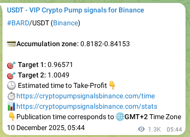 Crypto pump signal proof: Verify BARD on Binance, 11 December 2025, 18:51 Crypto pump signal proof: BARD on Binance, 11 December 2025, 18:51