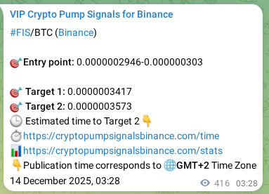 Crypto pump signal proof: Verify FIS on Binance, 14 December 2025, 15:01 Crypto pump signal proof: FIS on Binance, 14 December 2025, 15:01