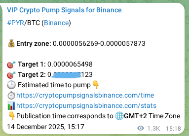 View the proof of PYR pump signal on Binance at 16 December 2025, 03:33 Proof of PYR pump signal on Binance at 16 December 2025, 03:33