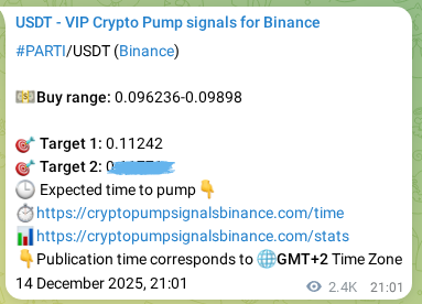 View the proof of PARTI pump signal on Binance at 17 December 2025, 16:27 Proof of PARTI pump signal on Binance at 17 December 2025, 16:27