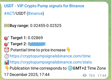 Authenticated proof of ACT's pump signal on Binance at 18 December 2025, 15:04 Authenticated proof of ACT's pump signal on Binance at 18 December 2025, 15:04
