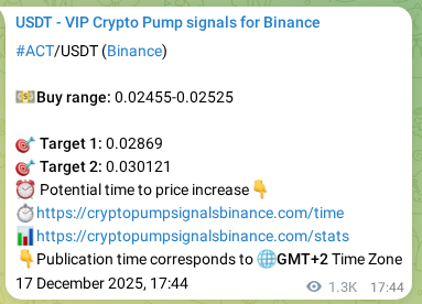 View the proof of ACT pump signal on Binance at 19 December 2025, 06:04 Proof of ACT pump signal on Binance at 19 December 2025, 06:04