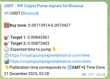 F pump signal verification from Binance, timestamp: 21 December 2025, 06:32