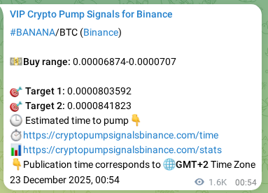 BANANA pump signal verification from Binance, timestamp: 24 December 2025, 22:38