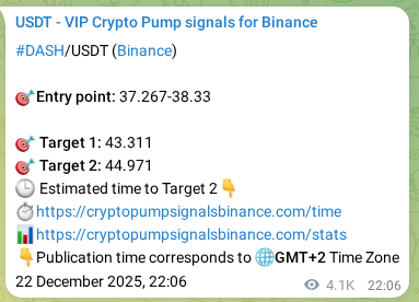 Real-time proof of DASH pump signal on Binance, 27 December 2025, 16:57